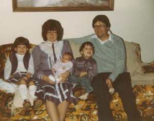 The whole family gathered together for a photo.
