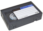 VHS-C compact version of VHS tape