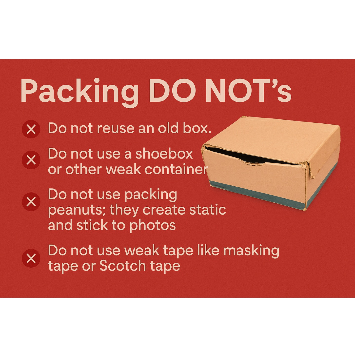Packing Do Not's for your photo scanning project