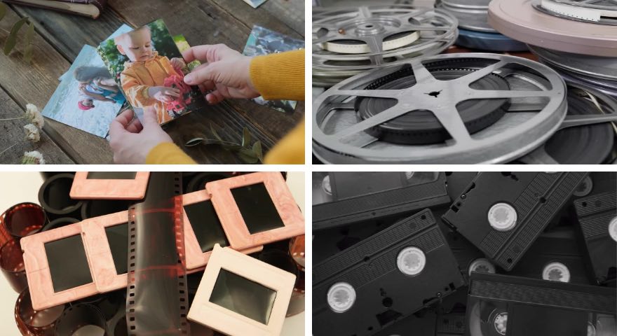 Digital services for; Photos, 8mm/16mm Movie Film, Slides, Negatives, and VHS