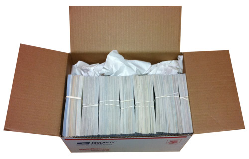 Photos packed in a box