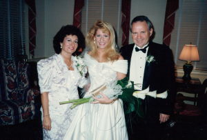 Big hair alert! Mary with her parents in 1992.