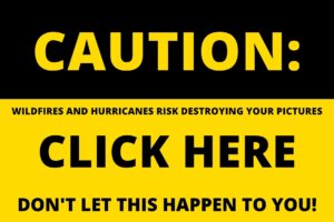 Black and Yellow Caution Hard Hat Area Landscape Rectangle Sticker 300x200 - WARNING: Wildfires and Hurricanes Will Destroy Your Pictures