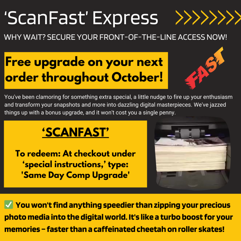 Fastest photo scanning service--same day digitizing 