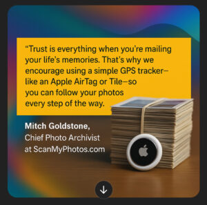 using GPS tracking when having your photos delivered for scanning