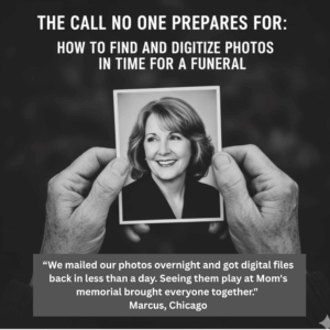 We mailed our photos overnight and got digital files back in less than a day. Seeing them play at Mom's memorial brought everyone together." Marcus, Chicago