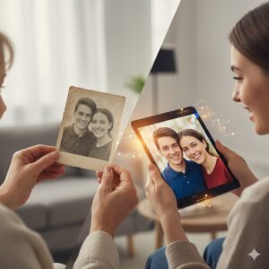 AI cannot restore photos it cannot detect; old printed photos remain at risk of fading or damage.