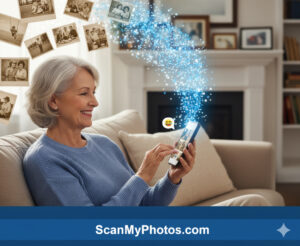 share your scanned photos by texting relatives with #RememberWhenYou