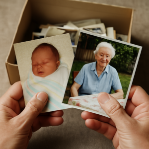 Your first and last photographs reveal the story you forgot you were living all along.