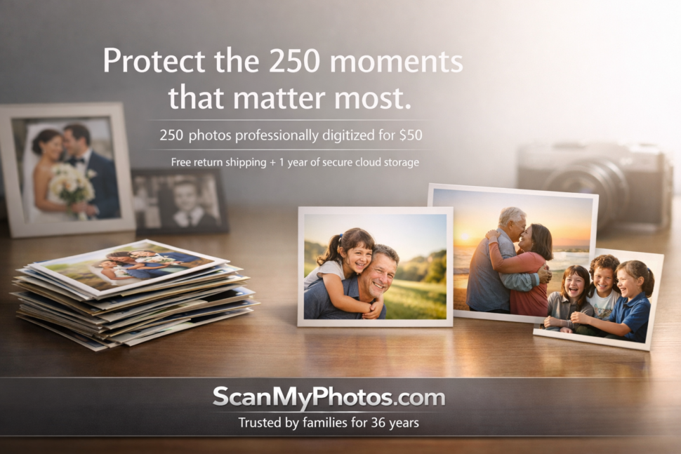 Identify your 250 most important photos to preserve your legacy before life's "what-ifs" happen.