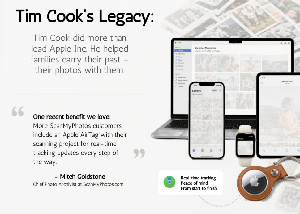 Tim Cook did more than lead Apple Inc.. He helped families carry their past with them, and that is a legacy worth remembering.