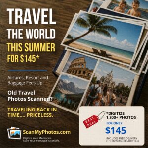 As trips get costly, families are revisiting past vacations through scanning old vacation photos instead