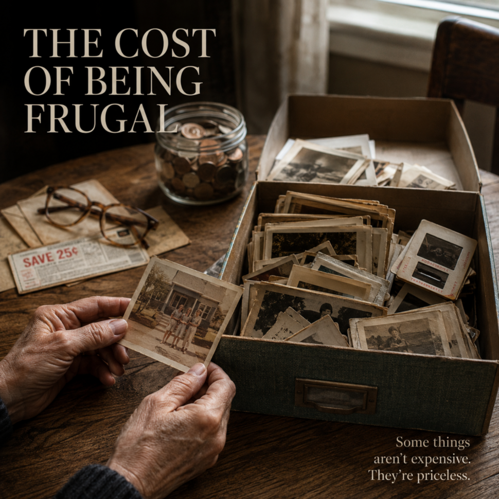 A person holding an old family photograph beside a box of vintage printed photos, reminding families that some memories are priceless and worth digitizing. A person holding an old family photograph beside a box of vintage printed photos, reminding families that some memories are priceless and worth digitizing.