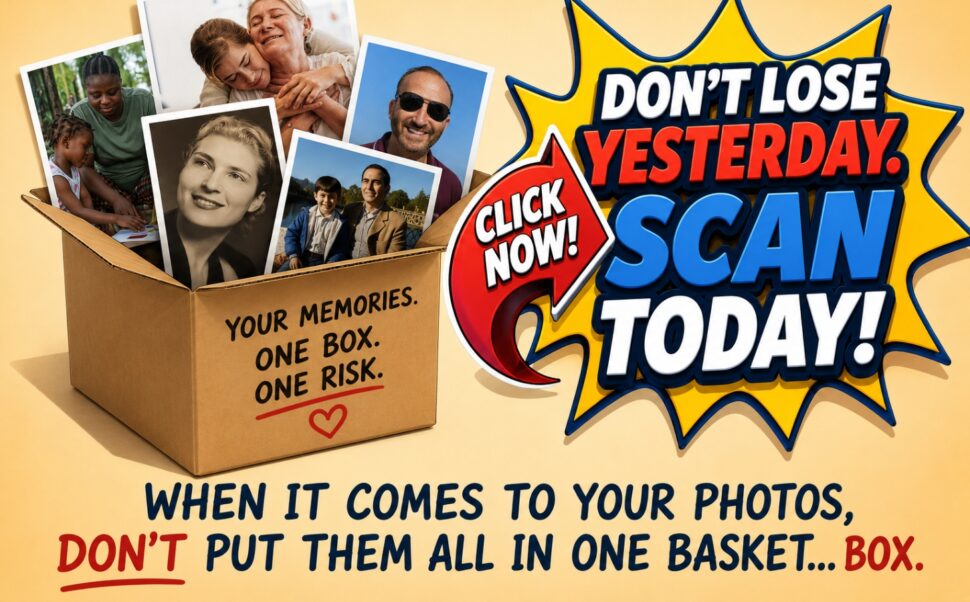 Are all your photos in one box. Unscanned? At Risk?