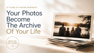 Old family photos representing a lifetime of memories preserved through photo digitization