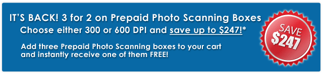 3 for 2 prepaid photo scanning service