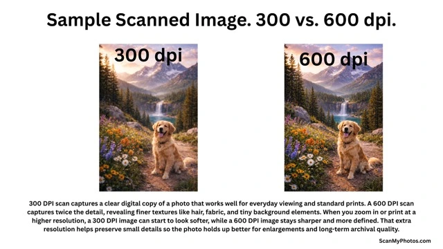 Example of 300 and 600 DPI images